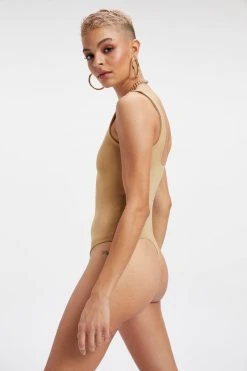 GOOD AMERICAN Bodysuits SCUBA MODERN TANK BODYSUIT | PECAN001