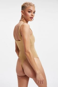 GOOD AMERICAN Bodysuits SCUBA MODERN TANK BODYSUIT | PECAN001