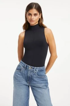 GOOD AMERICAN SO SOFT SLEEVELESS BODYSUIT | BLACK001 Bodysuits
