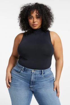 GOOD AMERICAN SO SOFT SLEEVELESS BODYSUIT | BLACK001 Bodysuits
