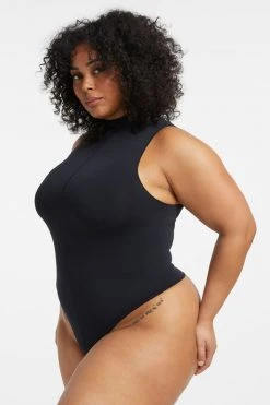 GOOD AMERICAN SO SOFT SLEEVELESS BODYSUIT | BLACK001 Bodysuits