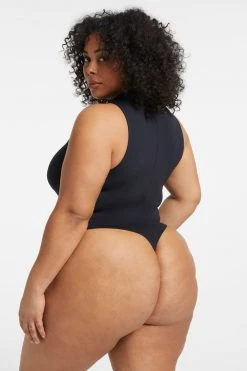 GOOD AMERICAN SO SOFT SLEEVELESS BODYSUIT | BLACK001 Bodysuits