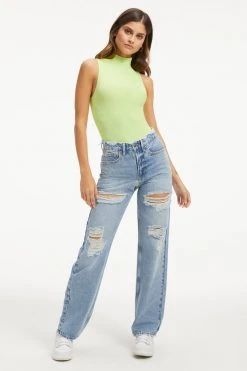 GOOD AMERICAN SO SOFT SLEEVELESS BODYSUIT | KEY LIME001