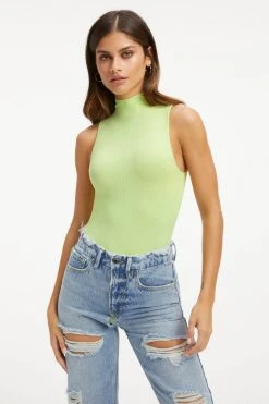 GOOD AMERICAN SO SOFT SLEEVELESS BODYSUIT | KEY LIME001