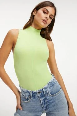 GOOD AMERICAN SO SOFT SLEEVELESS BODYSUIT | KEY LIME001