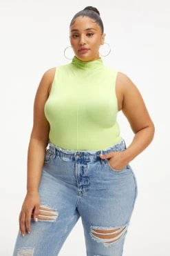 GOOD AMERICAN SO SOFT SLEEVELESS BODYSUIT | KEY LIME001