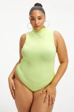 GOOD AMERICAN SO SOFT SLEEVELESS BODYSUIT | KEY LIME001