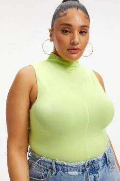 GOOD AMERICAN SO SOFT SLEEVELESS BODYSUIT | KEY LIME001