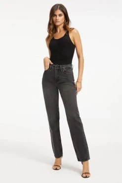 GOOD AMERICAN Bodysuits GOOD TOUCH RUCHED TANK BODY | BLACK001