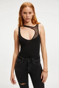 Coupon 👏 GOOD AMERICAN THE CUT LAYERED BODYSUIT | BLACK001 Bodysuits ✔️ 22 GOOD AMERICAN THE CUT LAYERED BODYSUIT | BLACK001 Bodysuits