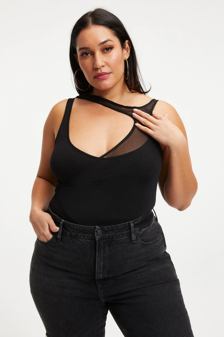 Coupon 👏 GOOD AMERICAN THE CUT LAYERED BODYSUIT | BLACK001 Bodysuits ✔️ 4 GOOD AMERICAN THE CUT LAYERED BODYSUIT | BLACK001 Bodysuits