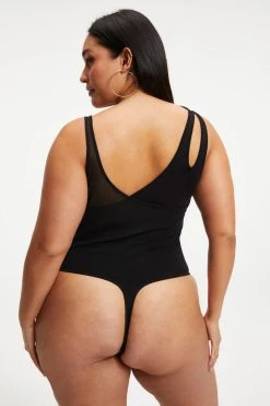 GOOD AMERICAN THE CUT LAYERED BODYSUIT | BLACK001 Bodysuits