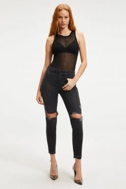 GOOD AMERICAN EXTREME SHEER BODYSUIT | BLACK001