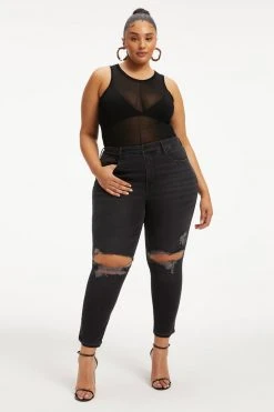 GOOD AMERICAN EXTREME SHEER BODYSUIT | BLACK001