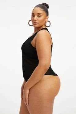 GOOD AMERICAN EXTREME SHEER BODYSUIT | BLACK001