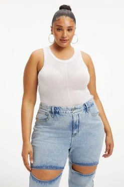 GOOD AMERICAN EXTREME SHEER BODYSUIT | WHITE001 Bodysuits