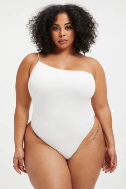 Coupon ⌛ GOOD AMERICAN GOOD TOUCH ONE SHOULDER '90s BODYSUIT | IVORY001 ⭐ 18 GOOD AMERICAN GOOD TOUCH ONE SHOULDER '90s BODYSUIT | IVORY001