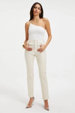 Coupon ⌛ GOOD AMERICAN GOOD TOUCH ONE SHOULDER '90s BODYSUIT | IVORY001 ⭐ 22 GOOD AMERICAN GOOD TOUCH ONE SHOULDER '90s BODYSUIT | IVORY001