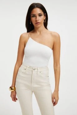 Coupon ⌛ GOOD AMERICAN GOOD TOUCH ONE SHOULDER '90s BODYSUIT | IVORY001 ⭐ 23 GOOD AMERICAN GOOD TOUCH ONE SHOULDER '90s BODYSUIT | IVORY001