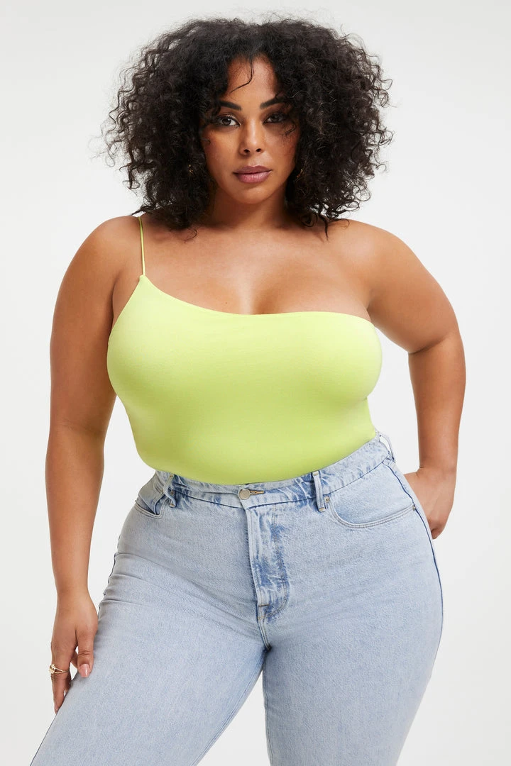 Promo 🛒 GOOD AMERICAN Good '90s GOOD TOUCH ONE SHOULDER '90s BODYSUIT | KEY LIME001 ✨ 5 GOOD AMERICAN Good '90s GOOD TOUCH ONE SHOULDER '90s BODYSUIT | KEY LIME001
