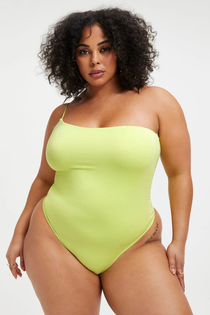 Promo 🛒 GOOD AMERICAN Good '90s GOOD TOUCH ONE SHOULDER '90s BODYSUIT | KEY LIME001 ✨ 1 GOOD AMERICAN Good '90s GOOD TOUCH ONE SHOULDER '90s BODYSUIT | KEY LIME001
