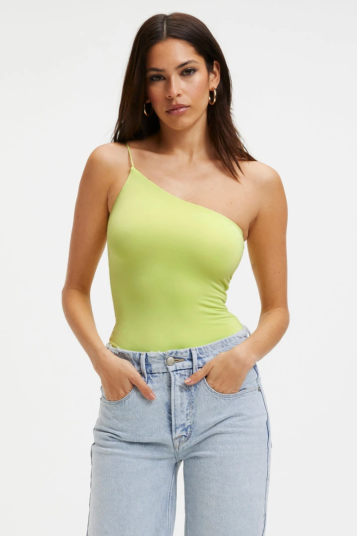 Promo 🛒 GOOD AMERICAN Good '90s GOOD TOUCH ONE SHOULDER '90s BODYSUIT | KEY LIME001 ✨ 8 GOOD AMERICAN Good '90s GOOD TOUCH ONE SHOULDER '90s BODYSUIT | KEY LIME001
