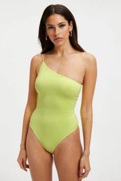 Promo 🛒 GOOD AMERICAN Good '90s GOOD TOUCH ONE SHOULDER '90s BODYSUIT | KEY LIME001 ✨ 20 GOOD AMERICAN Good '90s GOOD TOUCH ONE SHOULDER '90s BODYSUIT | KEY LIME001