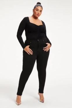 Cheap 🛒 GOOD AMERICAN GOOD TOUCH RUCHED SQUARE NECK BODY | BLACK001 ⌛ 20 GOOD AMERICAN GOOD TOUCH RUCHED SQUARE NECK BODY | BLACK001