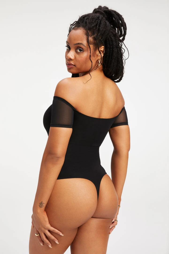 Outlet ⌛ GOOD AMERICAN OFF SHOULDER CUT BODYSUIT | BLACK001 ⭐ 6 GOOD AMERICAN OFF SHOULDER CUT BODYSUIT | BLACK001
