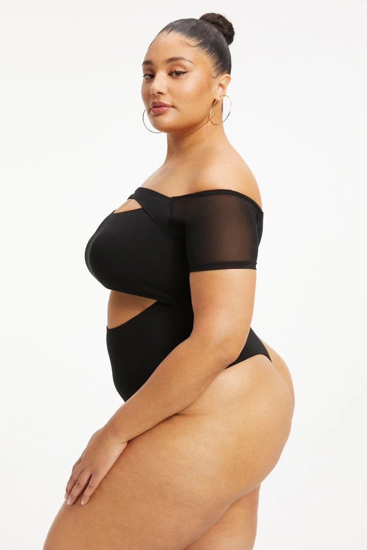 Outlet ⌛ GOOD AMERICAN OFF SHOULDER CUT BODYSUIT | BLACK001 ⭐ 20 GOOD AMERICAN OFF SHOULDER CUT BODYSUIT | BLACK001
