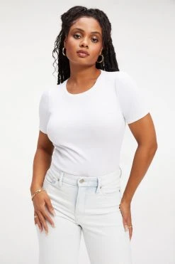 Coupon ๐ GOOD AMERICAN OPEN BACK TEE BODYSUIT | WHITE001 ๐ 25 GOOD AMERICAN OPEN BACK TEE BODYSUIT | WHITE001