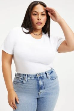 Coupon ๐ GOOD AMERICAN OPEN BACK TEE BODYSUIT | WHITE001 ๐ 35 GOOD AMERICAN OPEN BACK TEE BODYSUIT | WHITE001