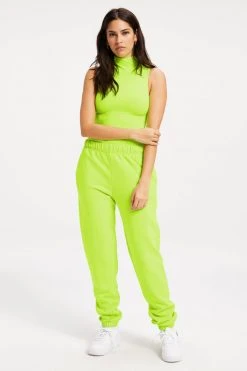 GA-SALE SEAMLESS FUNNEL TANK BODYSUIT | ELECTRIC LIME002