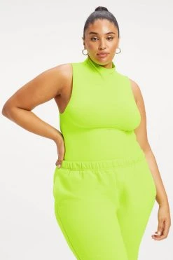 GA-SALE SEAMLESS FUNNEL TANK BODYSUIT | ELECTRIC LIME002