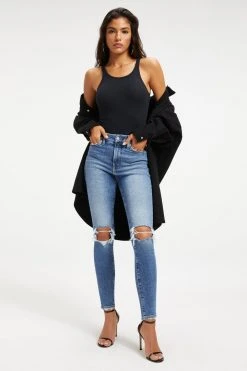 GOOD AMERICAN RACERBACK TANK BODYSUIT | BLACK001 Bodysuits