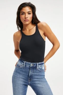 GOOD AMERICAN RACERBACK TANK BODYSUIT | BLACK001 Bodysuits
