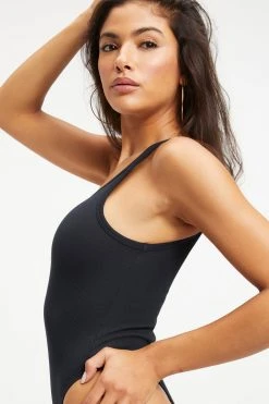 GOOD AMERICAN RACERBACK TANK BODYSUIT | BLACK001 Bodysuits
