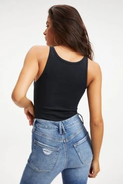 GOOD AMERICAN RACERBACK TANK BODYSUIT | BLACK001 Bodysuits