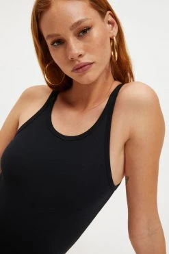 GOOD AMERICAN RACERBACK TANK BODYSUIT | BLACK001 Bodysuits