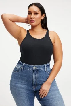 GOOD AMERICAN RACERBACK TANK BODYSUIT | BLACK001 Bodysuits
