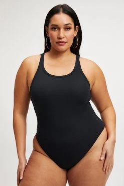 GOOD AMERICAN RACERBACK TANK BODYSUIT | BLACK001 Bodysuits