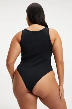 GOOD AMERICAN RACERBACK TANK BODYSUIT | BLACK001 Bodysuits