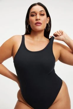 GOOD AMERICAN RACERBACK TANK BODYSUIT | BLACK001 Bodysuits