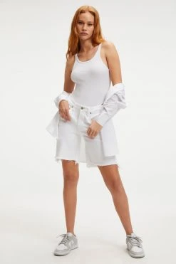 GOOD AMERICAN RACERBACK TANK BODYSUIT | WHITE001 Bodysuits