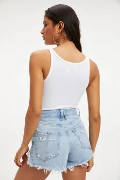 GOOD AMERICAN RACERBACK TANK BODYSUIT | WHITE001 Bodysuits