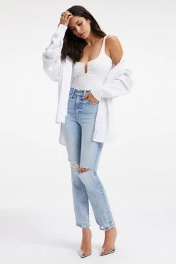 GOOD AMERICAN Bodysuits GOOD TOUCH RUCHED U RING BODYSUIT | IVORY001