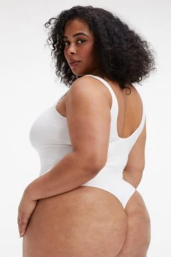 GOOD AMERICAN Bodysuits GOOD TOUCH RUCHED U RING BODYSUIT | IVORY001