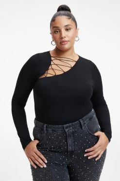 Coupon ๐ GOOD AMERICAN GOOD TOUCH SHOULDER LACE BODYSUIT | BLACK001 Bodysuits โค๏ธ 21 GOOD AMERICAN GOOD TOUCH SHOULDER LACE BODYSUIT | BLACK001 Bodysuits