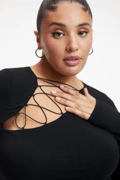 Coupon ๐ GOOD AMERICAN GOOD TOUCH SHOULDER LACE BODYSUIT | BLACK001 Bodysuits โค๏ธ 24 GOOD AMERICAN GOOD TOUCH SHOULDER LACE BODYSUIT | BLACK001 Bodysuits