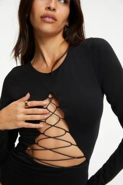 Flash Sale โ๏ธ GOOD AMERICAN Bodysuits GOOD TOUCH LACE UP BODYSUIT | BLACK001 ๐ 26 GOOD AMERICAN Bodysuits GOOD TOUCH LACE UP BODYSUIT | BLACK001